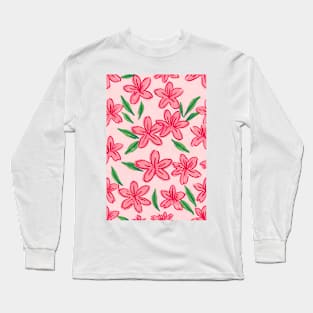 Pink Azalea flower pattern Long Sleeve T-Shirt